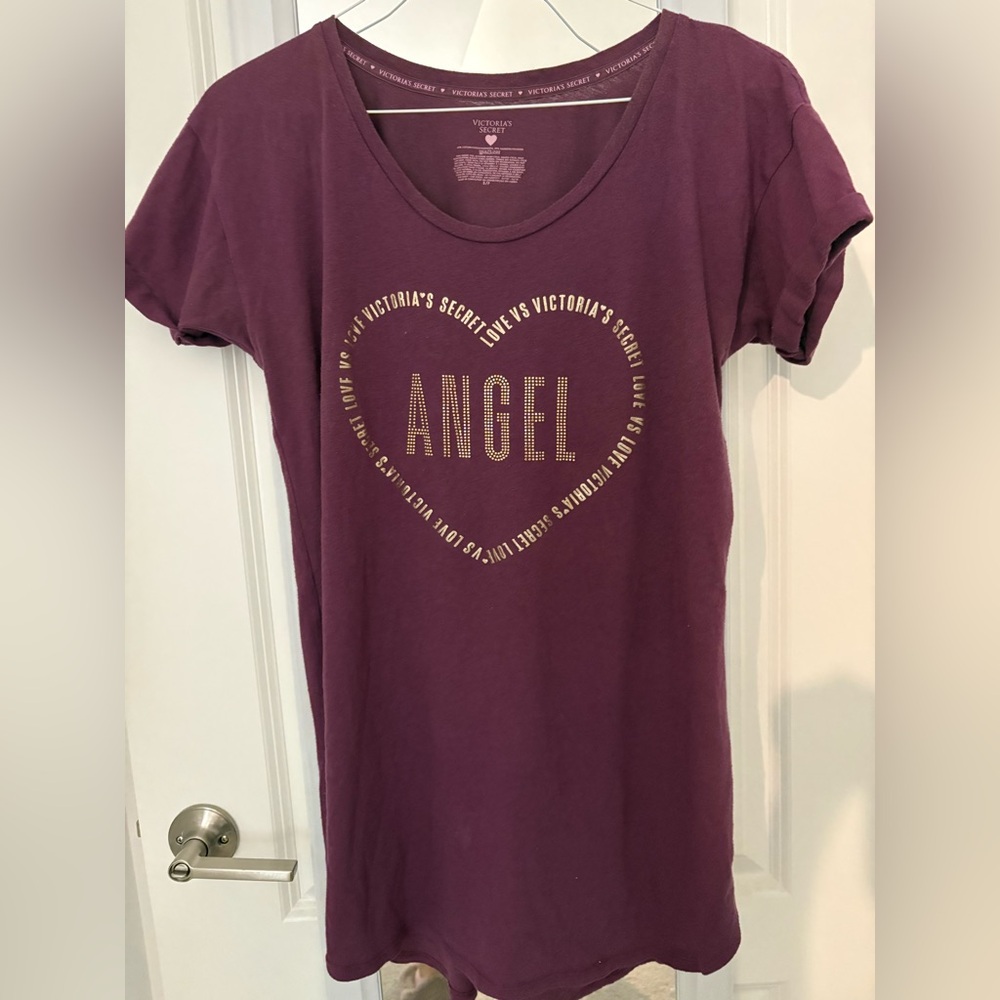 Victoria's Secret Plum Angel Graphic Pajama Top